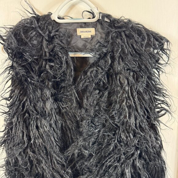 Zadig & Voltaire “Fete Yeti SPI” Black Faux Fur Vest – Size M - Picture 3 of 8
